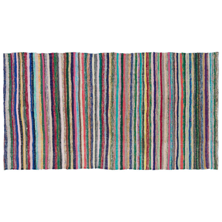 Gracie Oaks Yass Handwoven Wool Blue/White Rug Wayfair.co.uk